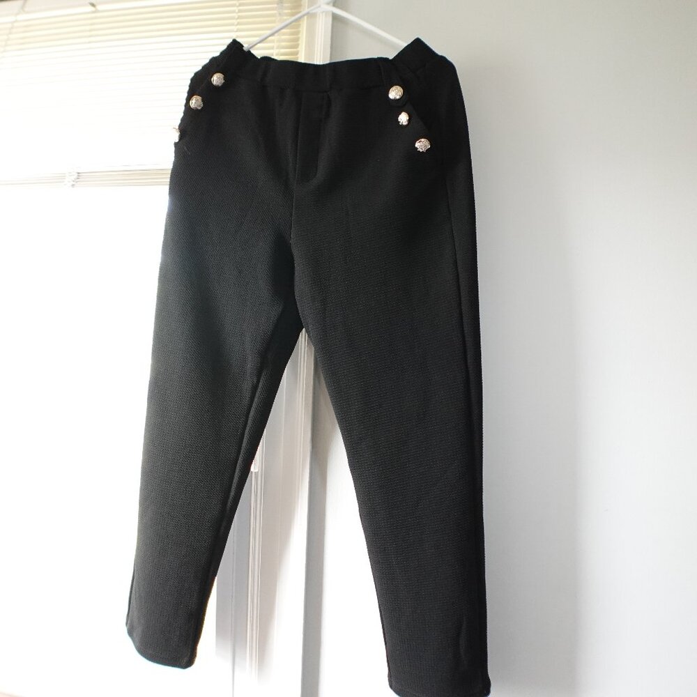 Emery Rose Women`s High rise dress pants w/ pockets size L in Black Brand New